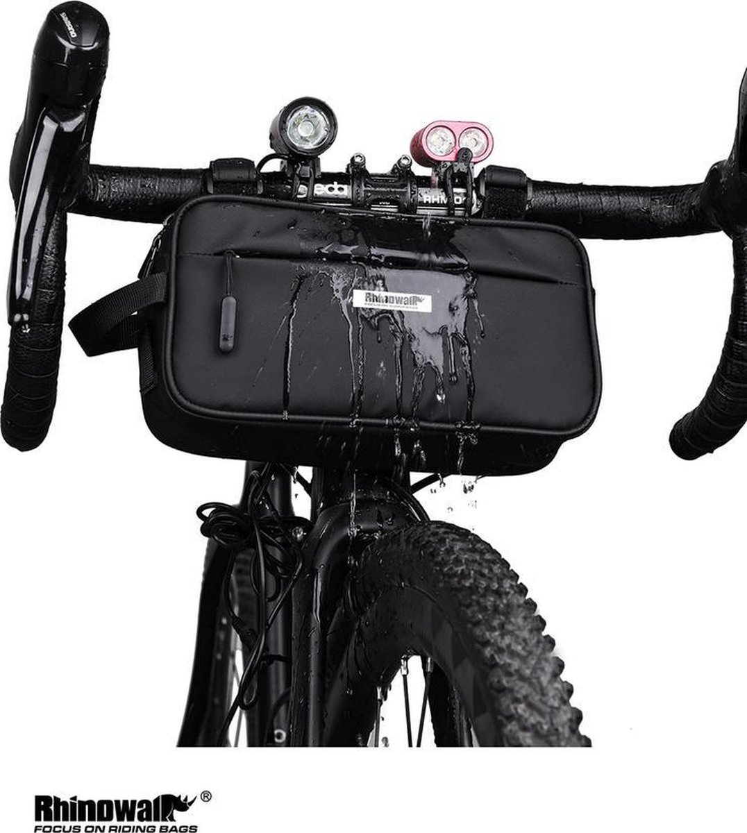 Stuurtas - Bikepacking - Frametas - Waterdichte zwarte Tas voor Racefiets of Mountainbike - 2.25L
