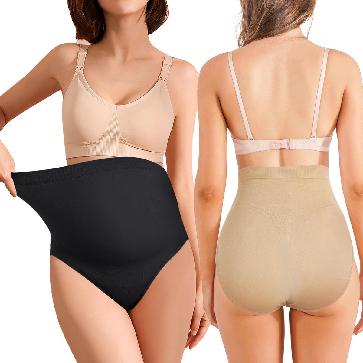 Vrouwen over de bult zwangerschapsondergoed - 2stuks/pack - Mama naadloze hoge taille zwang - Women's Over the Bump Maternity Underwear Size M - 2 pieces /Pack - Mama Seamless High Waist Maternity Pregnancy Pantieserschap - zwangerschap slipje — afbeelding 7