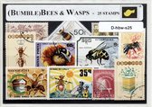 Hommels, Bijen en Wespen – Luxe postzegel pakket (A6 formaat) - collectie van 25 verschillende postzegels van hommels, bijen en wespen – kan als ansichtkaart in een A6 envelop. Aut