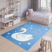 Tapiso Jolly Vloerkleed Blauw Speelkleed Kinderkamer Babykamer Maat- 120x170