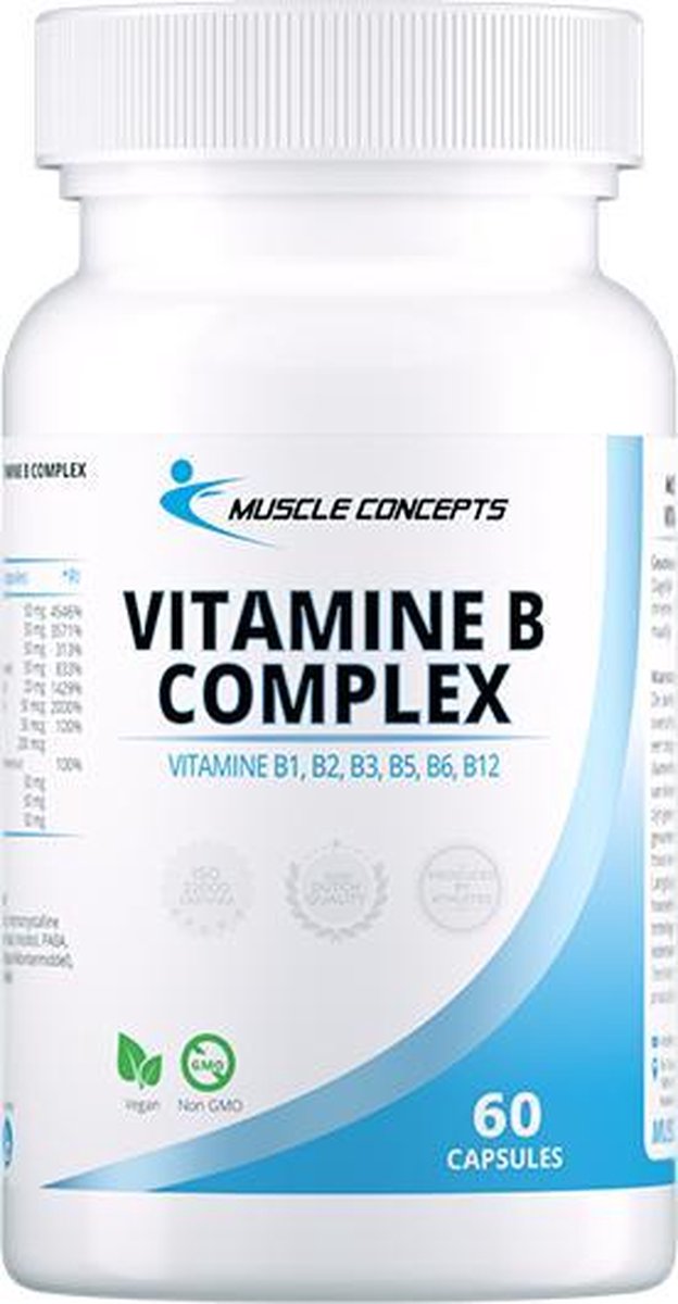 Vitamine B Complex - Alle essentiële vitamine B's - 60 capsules | Muscle Concepts
