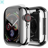MY PROTECT - Hoesje Geschikt Voor Apple Watch 40mm Siliconen Bescherm Case - Screenprotector - Transparant/Zilver