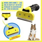 Hondenborstel - Hond 5 - 11KG  - Handzaam - Sterk - RVS- Duurzaam- Snel en Efficiënt- Maakt de Vacht van je Hond Weer Klit- en Viltvrij - Stimuleert de Bloedsomloop - Dé Hondenvach
