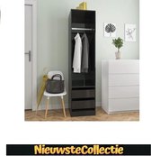 { SALE LUXE!!!) Kast - Kledingkast - Hoogglans zwart - Kast - Spaanplaat - Slaapkamer - Design - Modern - Nieuwste Collectie