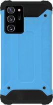 WLONS Rubber Kunststof Bumper Case Hoesje Geschikt voor Samsung Galaxy Note 20 - Blauw