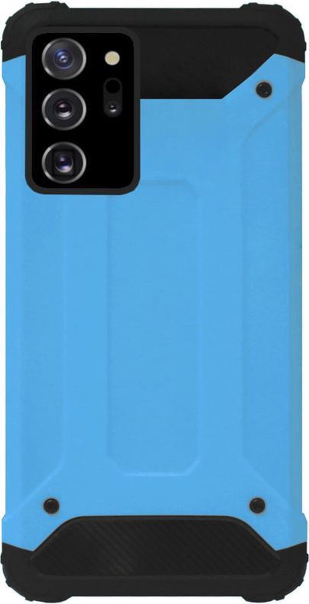 WLONS Rubber Kunststof Bumper Case Hoesje Geschikt Voor Samsung Galaxy Note 20 - Blauw