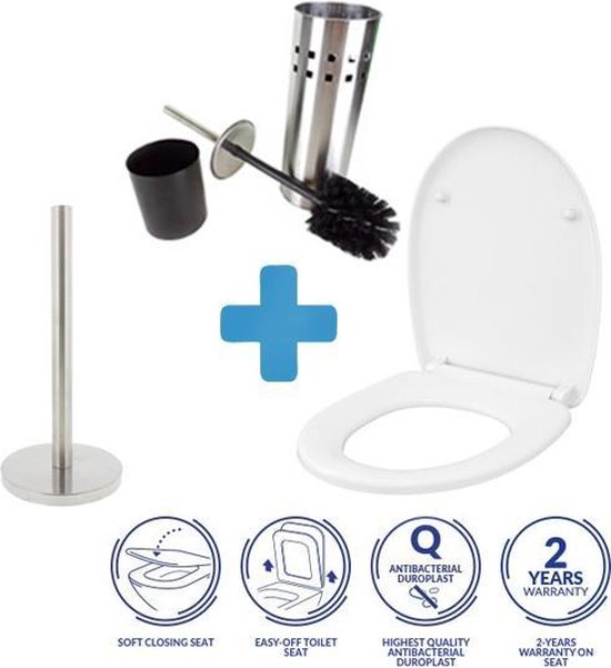 Luxe wc bril soft close - duroplast - Wit - toilet bril / zitting - met  Toilet / wc... | bol.com