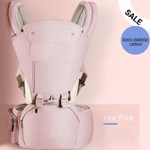 UkkieBoo - babydraagzak - roze - 3 in 1 - 0 tot 36 maanden - Maximaal 36 kilo - Met gratis slabbetje!
