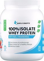 100% Isolate Whey Protein | Muscle Concepts - Poeder - Aardbei smaak - 850G