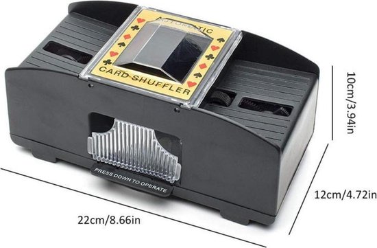Thumbnail van een extra afbeelding van het spel Spilt Kaartschudmachine - Kaartenschudder Speelkaarten - Automatische Kaartschudder - Kaarten Schudder - Card Shuffler - 2 Sets Tegelijk