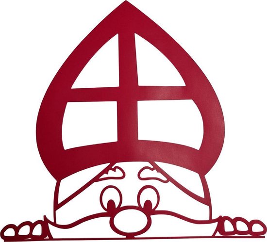 Gluursint - Raamsticker - 25x30cm - Sinterklaas - Raamversiering - Sint - Gluur