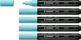 STABILO FREE - Marker Acryl - T300 - Pointe Ronde - 2-3 mm - Blauw Glace - Boîte de 5 pièces
