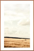 JUNIQE - Poster met kunststof lijst Meadow Walks -40x60 /Bruin & Grijs