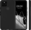 Zwarte telefoonhoes naast een scherm dat 09:09, SUN JULY 3 weergeeft en een zijaanzicht.