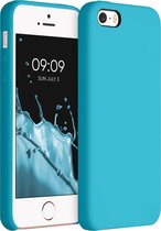 kwmobile telefoonhoesje voor Apple iPhone SE (1.Gen 2016) / 5 / 5S - Hoesje met siliconen coating - Smartphone case in zeeblauw