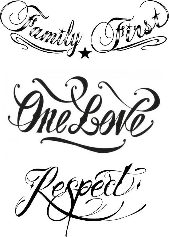 Tg007 Amour Texte Tatouage Tatouage Temporaire Tatouage Collant Tatouage Bol Com