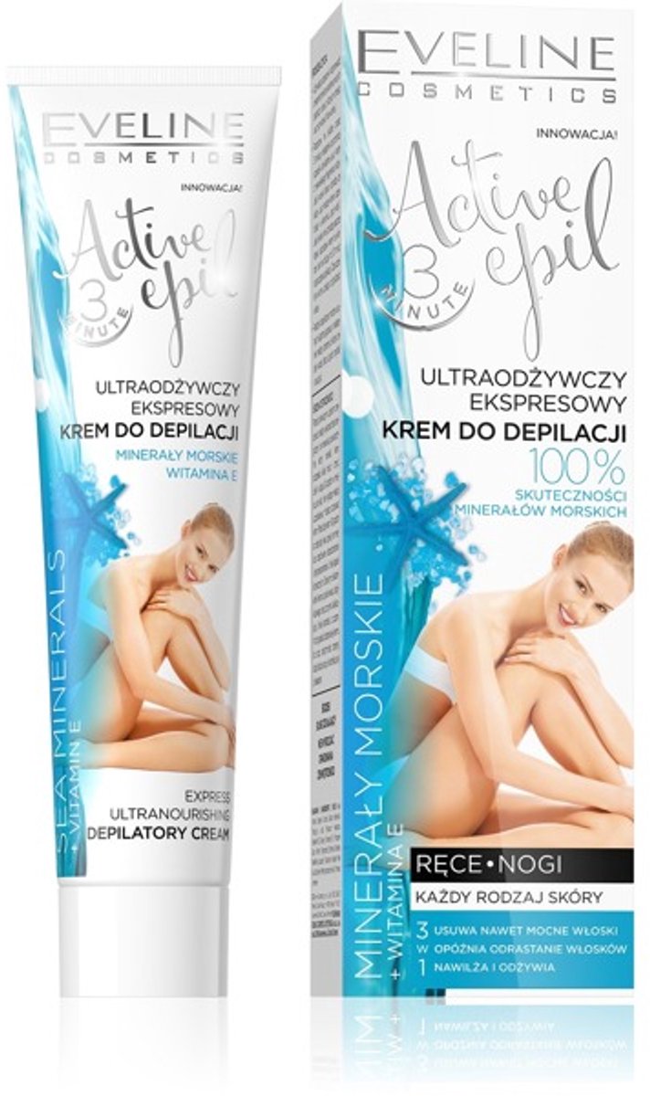 Active Epil 3-in-1 Ultra Voedende Express Ontharingscrème Mariene Mineralen 125ml