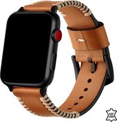 Q-DESYN® Apple Watch bandje 38 mm - 40 mm - 41 mm - Leer - Bruin