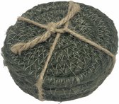 Onderzetters Jute |Groen | 4 stuks | 10 x 3 cm