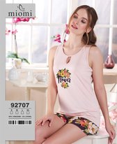 Caroline 2 Delige Short Pyjama Set Kleur Roze met Bloemenprint Hoge Kwaliteit  Maat M