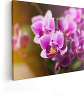 Artaza Canvas Schilderij Paarse Orchidee Bloemen - 100x80 - Groot - Foto Op Canvas - Canvas Print