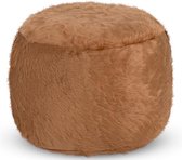 Drop & Sit Furry Poef - Camel - 40 x 40 cm - Voor Binnen
