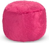 Drop & Sit Furry Poef - Roze - 40 x 40 cm - Voor Binnen