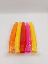 Fidget - Magic Fidget - POP&TWIST , Wacky Tubes, 5 Stuk, Rood - Paars - Oranje - Geel - Fidget Toys