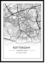 Rotterdam Poster - Stadsposter - Plattegrond Citymap - Stadskaart - A3 - 30x40cm