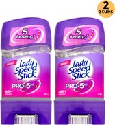 Lady Speed Stick Pro 5 in 1 Deodorant Gel Stick - 48H Zweet Bescherming & Anti Witte Strepen - Populairste Anti Transpirant Deo Gel Stick - Deodorant Vrouw - 2-Pack