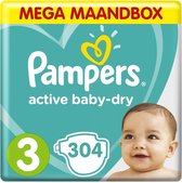 Pampers Baby Dry - Maat 3 - Mega Maandbox - 304 luiers