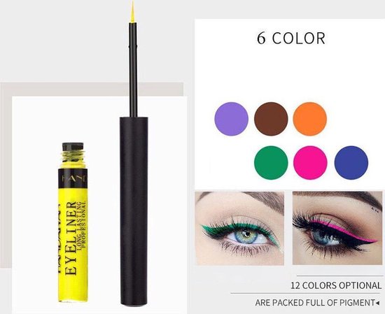 Handaiyan Liquid Gekleurde Eyeliner 6 stuks - Set 1 in de kleuren: Violet,  Bruin,... | bol.com