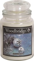 Woodbridge Geurkaars - Jingle Bells - 565 gr - 130 Branduren - limoen, rode jeneverbes, kaneel en kruidnagel - Geurkaarsen - Geurkaars in Glas