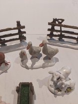 cochon de ferme, poulets, moutons, oies Village de Noël Figurine de Noël 7 pièces