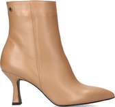 Notre-V 8739 Enkellaarsjes - Enkelboots met rits - Dames - Camel - Maat 38