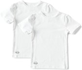 Little Label Ondergoed Jongens - T shirt Jongens Maat 134-140 - Wit - Zachte BIO Katoen - 2 Stuks - Basic T shirt jongens ronde hals - Wit Ondershirt