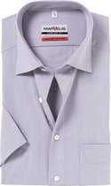 MARVELIS comfort fit overhemd - korte mouw - grijs - Strijkvrij - Boordmaat: 44