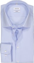 Seidensticker shaped fit overhemd - lichtblauw met wit gestreept - Strijkvrij - Boordmaat: 41