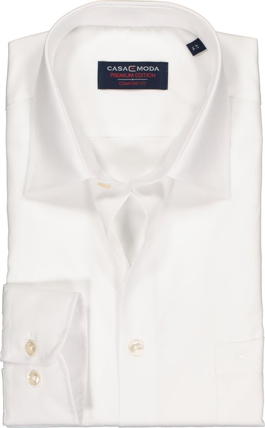 CASA MODA comfort fit overhemd - mouwlengte 72 - wit - Strijkvrij - Boordmaat: