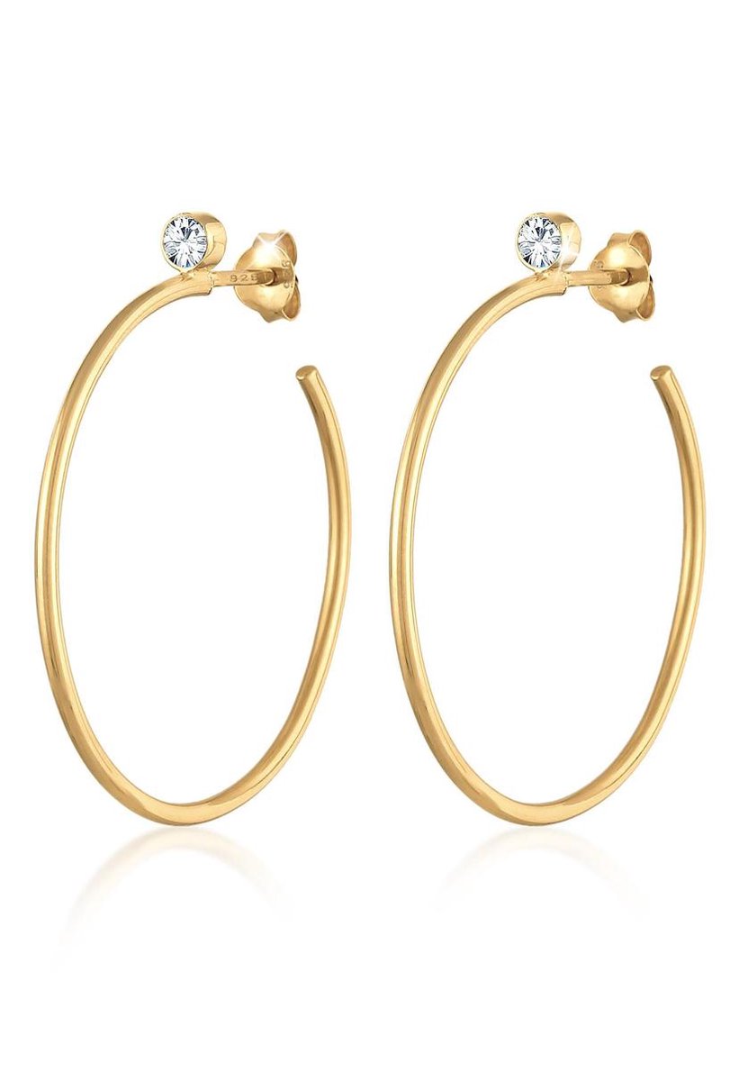 Elli PREMIUM Dames Oorbellen Dames Oorringen Klassiek Basis Trend met Kristallen in 925 Sterling Zilver