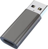 Universele USB-A naar USB-C Adapter On The Go Converter Grijs
