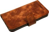 Made-NL Handgemaakte Samsung Galaxy S9 book case robuuste koper bruin kras leer