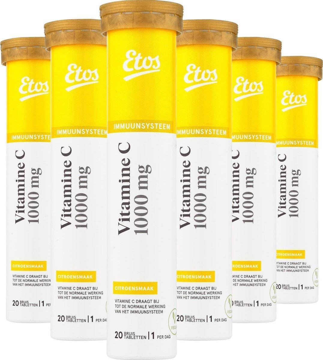 Etos Vitamine C - Bruistablet - Citroen - 120 stuks (6x20)