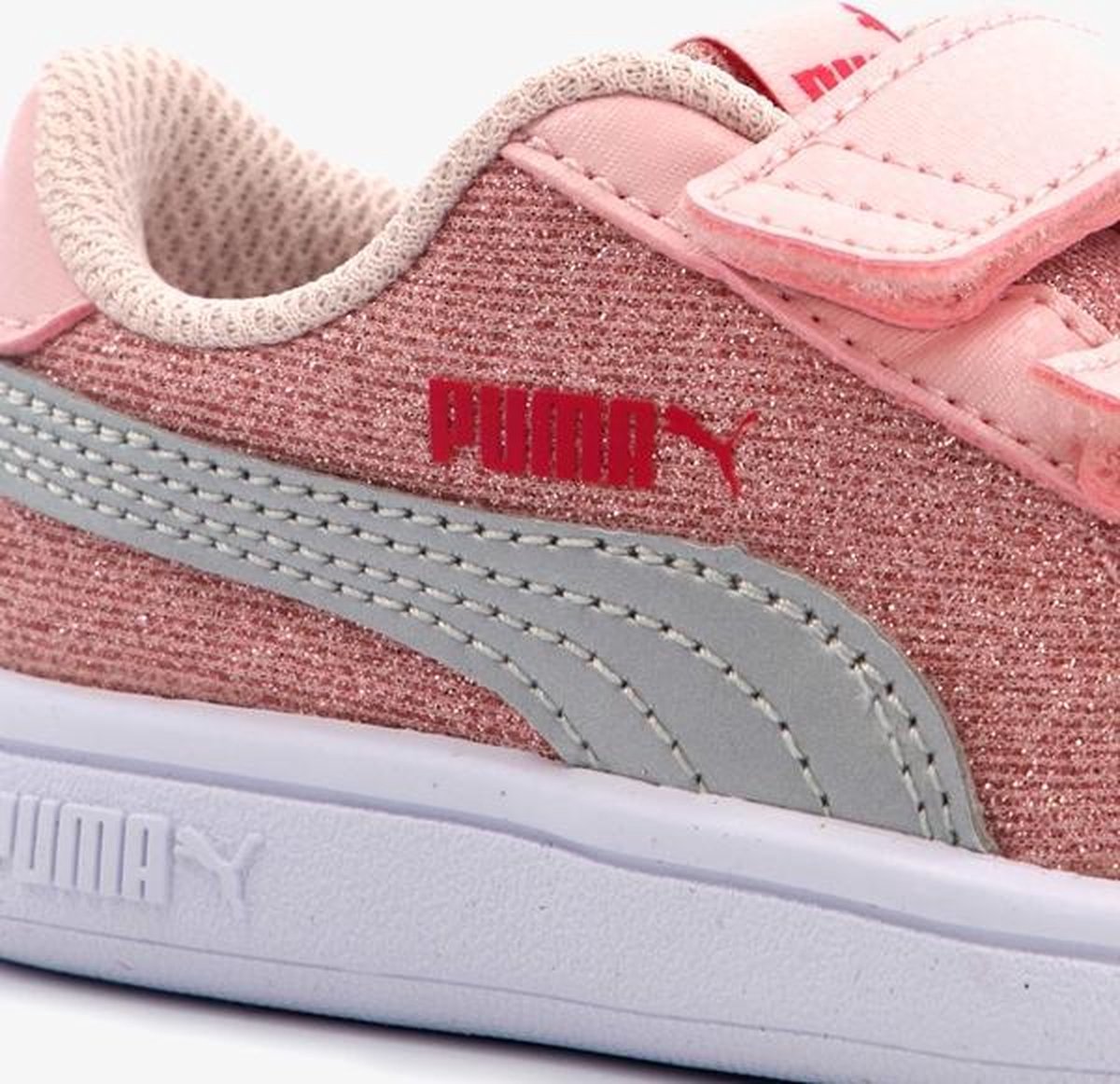 Puma Smash V2 Glitz Glam meisjes sneakers - Roze - Maat 20 | bol.com