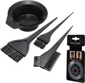 Professionele Haarverfset set – Haarverfkwast – Haarverfkwasten – Verfkwast - Tinting Brush – Haarkleuring – 5 delig – Zwart – Haren verven – Dye – Mengbakje – Inclusief Haarstyler