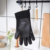 Buxibo 2x Waterdichte Hittebestendige Oven & BBQ handschoenen - Silicone patroon voor extra grip - Hittebestendig - Dubbel gevoerd – BBQ handschoenen - BBQ handschoen - Barbecue -