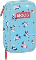 Driedubbele Pennenzak Moos Rollers Multicolour Licht Blauw (28 pcs)