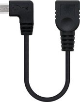 Kabel USB 2.0a naar USB B NANOCABLE 10.01.3600 15 cm Mannelijk/vrouwelijk Zwart