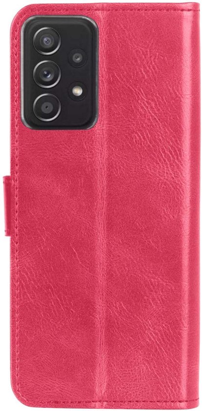 Samsung Galaxy A52S Case Book Cover Case 2x Screen Protector - Samsung Galaxy A52S Wallet Case Cover - Samsung Galaxy A52S cas avec 2x Screen Protector - Rose foncé