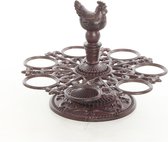 Rek voor eitjes - Aluminium eierhouder - 7 eieren, kip - 14,5 cm hoog